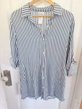 Tommy Bahama Striped Lightweight Beach Cover Up Size Small Fits Medium